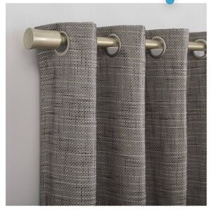 Sun Zero Brooks Burlap Weave Thermal Curtain Panel, 52" x 63", Taupe/Cocoa Brown